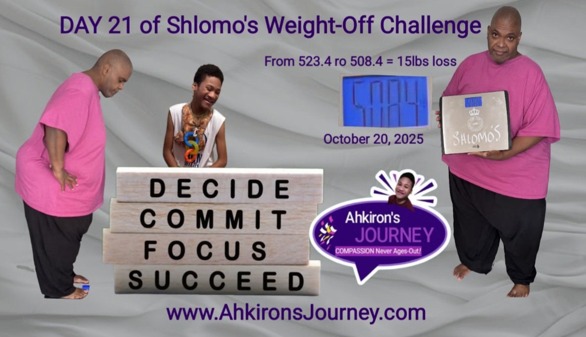 Shlomo's Day 21 Weigh-In " Loss - 15lbs. "